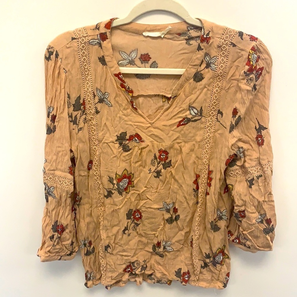 Blu Pepper pink blouse floral size large